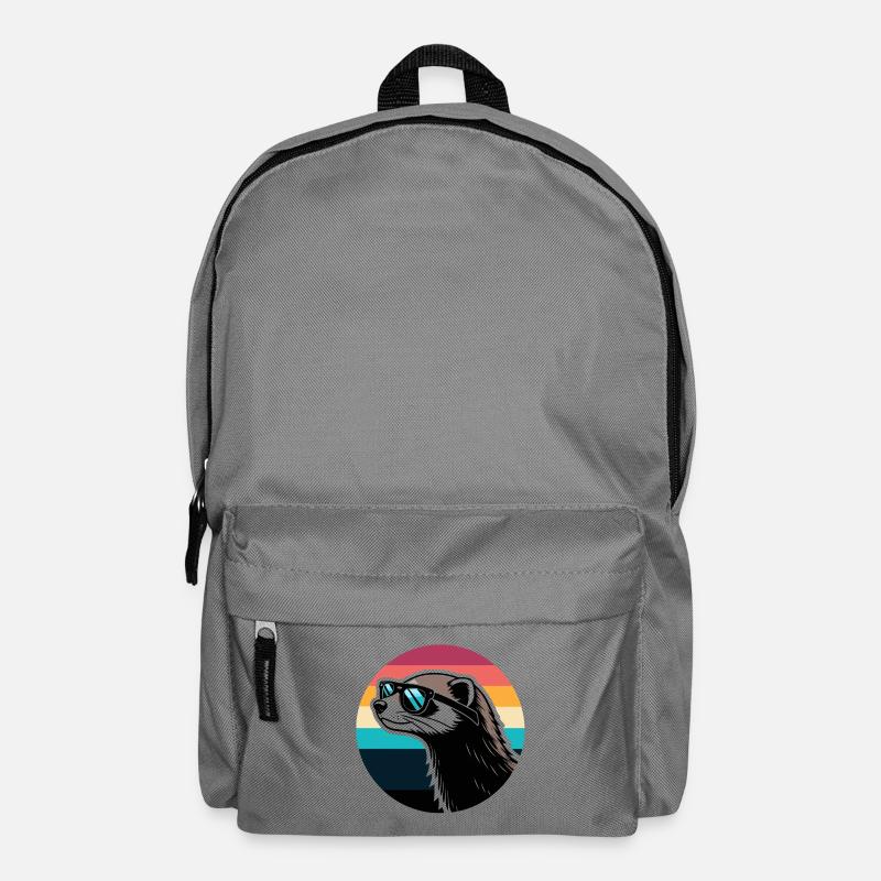 Ferret silhouette retro rainbow - Backpack - elephant grey