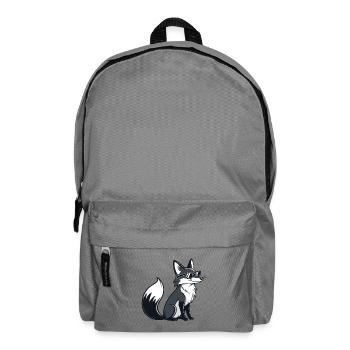 Schwarz-Weiß Cooler Fuchs mit Sonnenbrille - Rucksack - Mittelgrau - Vorne