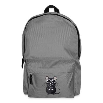 Mouse Hipster Glasses - Backpack - elephant grey - Front