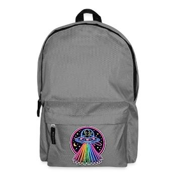 UFO Neon Alien Rainbow Alien Space - Backpack - elephant grey - Front