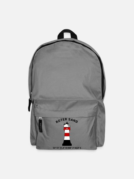 Leuchtturm Roter Sand - Maritim Nordsee Ostsee - Rucksack - Mittelgrau