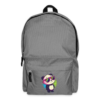 Niedliche Panda-Neonbrille - Rucksack - Mittelgrau - Vorne