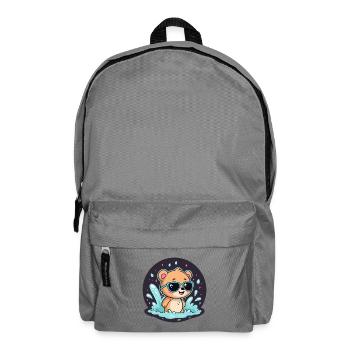 Chic surfer bear with blue glasses - Backpack - elephant grey - Front