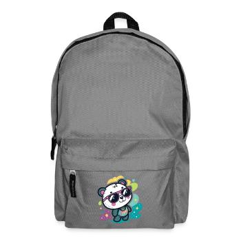 Panda Pop Pink Glasses - Backpack - elephant grey - Front