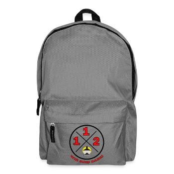 112-Wir sind dabei Kreislogo mit Text - Feuerwehr - Rucksack - Mittelgrau - Vorne