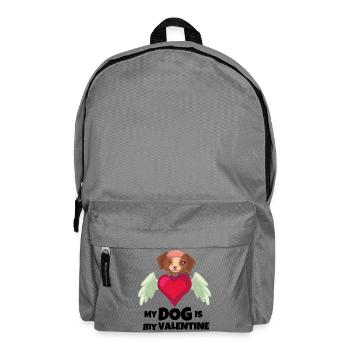Cute Angel Dog Heart – Puppy Love Wings - Backpack - elephant grey - Front