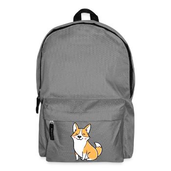 Fröhlicher Corgi (bande dessinée) - Sac à dos - gris éléphant - Devant