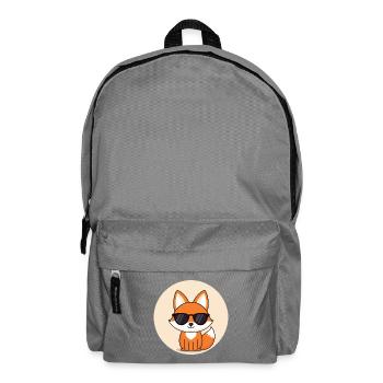 Fox badge in black glasses - Backpack - elephant grey - Front