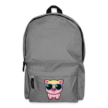 Cool Pig Blue Glasses - Backpack - elephant grey - Front