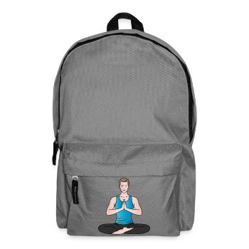 Yoga Man Meditation Fitness Wellness Design - Backpack - elephant grey - Front