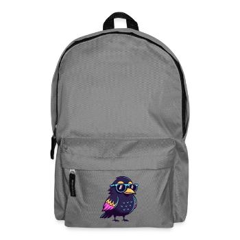 Solar Blue Hipster Bird - Backpack - elephant grey - Front