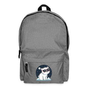 Ours blanc nocturne et lunettes soleil - Sac à dos - gris éléphant - Devant