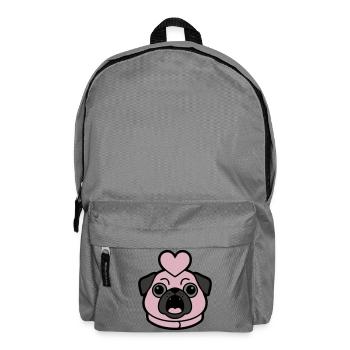 Mops Hund Herz Liebe Bellen - Rucksack - Mittelgrau - Vorne