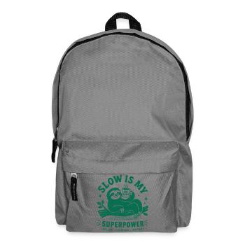 Slow Is My Superpower Sloth - Rucksack - Mittelgrau - Vorne