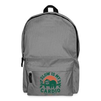 Slow Is My Cardio Faultier - Rucksack - Mittelgrau - Vorne