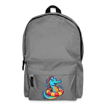 Funny seahorse - Backpack - elephant grey - Front