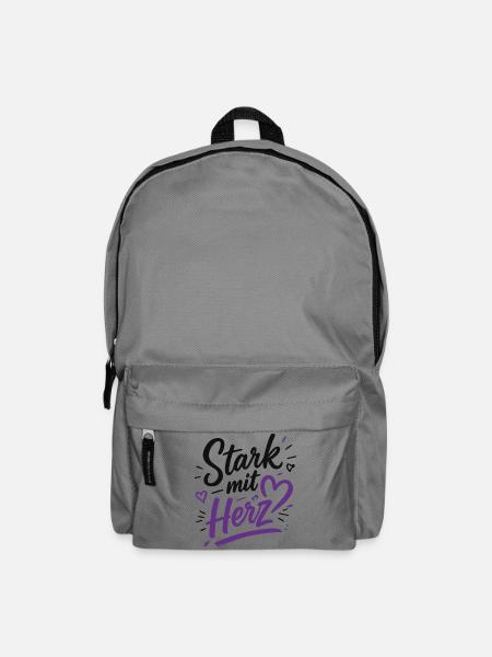 Stark mit Herz – Abschluss 2026 | Abschluss-Hoodie - Rucksack - Mittelgrau