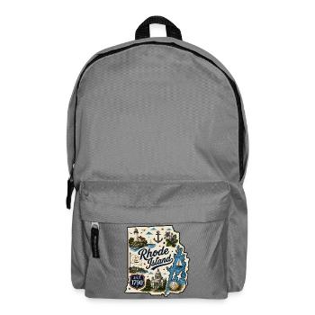 Rhode Island Ocean State Vintage-Aufkleber - Rucksack - Mittelgrau - Vorne