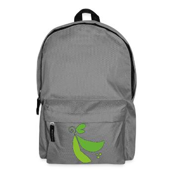 Grüne Erbsenschote Silhouette - Rucksack - Mittelgrau - Vorne