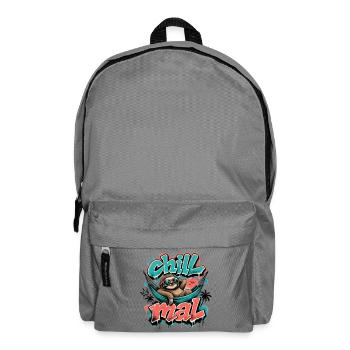 Chill Mal  Cooles Faultier Graffiti Design - Rucksack - Mittelgrau - Vorne