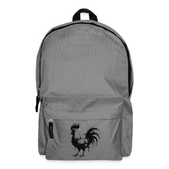 Coq silhouette encre éclaboussée - Sac à dos - gris éléphant - Devant