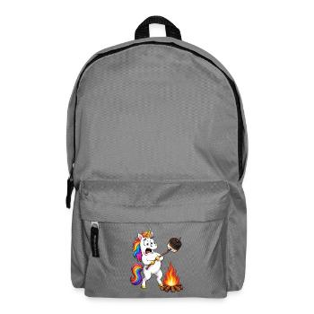 Funny Unicorn Camping Mishap - Backpack - elephant grey - Front