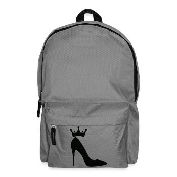 High Heels mit Krone – Elegante Queen Silhouette - Rucksack - Mittelgrau - Vorne