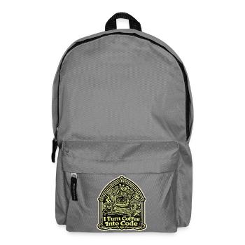 I Turn Coffee Into Code Entwickler Design - Rucksack - Mittelgrau - Vorne