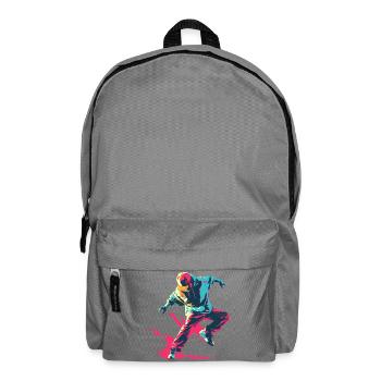 B-Boy Cartoon Stil - Rucksack - Mittelgrau - Vorne