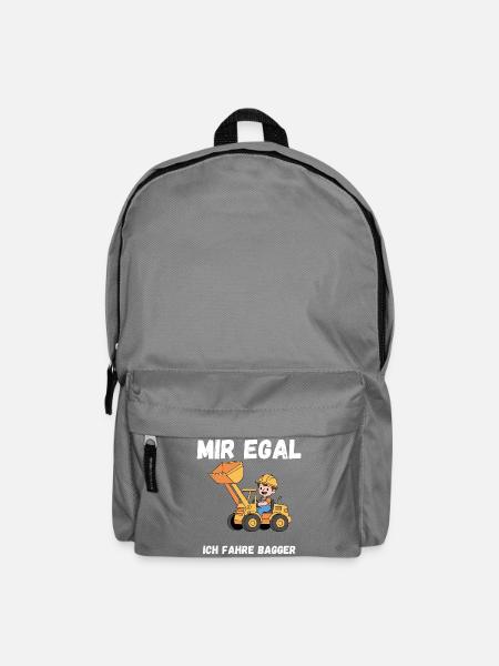 Bauarbeiter Bagger Spruch Shirt - Rucksack - Mittelgrau