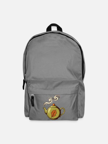 Teekanne mit Herbstduft - Rucksack - Mittelgrau