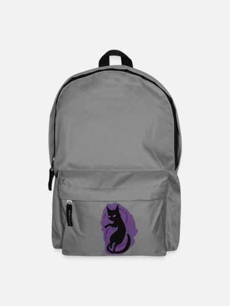 Mitternachtskatzen-Silhouette - Rucksack - Mittelgrau