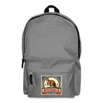 Kangaroo Vintage Stamp Australien - Rucksack - Mittelgrau - Vorne