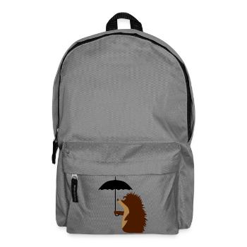 Igel mit Schirm - Rucksack - Mittelgrau - Vorne