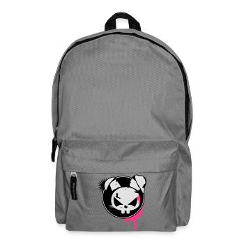 Un autocollant grunge avec une tête de lapin - Sac à dos - gris éléphant - Devant