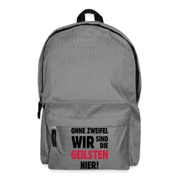 geil Geilsten Party witzig Bier lustig T-Shirt - Rucksack - Mittelgrau - Vorne