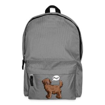 Play Newfoundland Dog- Newfi - Newfis - Gift - Fun - Backpack - elephant grey - Front