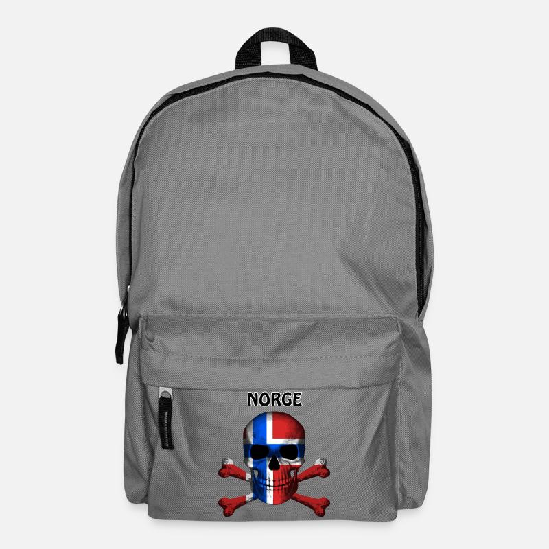 Skull Jolly Roger Pirate Flag Norge R6Z - Rucksack - Mittelgrau