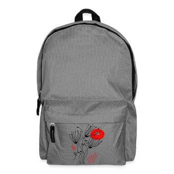 filigree delicate flowers, Flowers - Backpack - elephant grey - Front