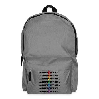Neuroatypisch mit Regenbogenfarben und Anarchie-Zeichen - Rucksack - Mittelgrau - Vorne