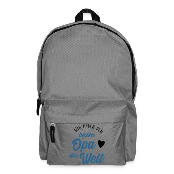Wir haben den besten Opa der Welt - Rucksack - Mittelgrau - Vorne