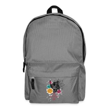 Florales und dekoratives Tigerkopf-Design in Coule - Rucksack - Mittelgrau - Vorne