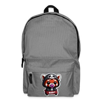 Panda bébé en capuche noir - Sac à dos - gris éléphant - Devant