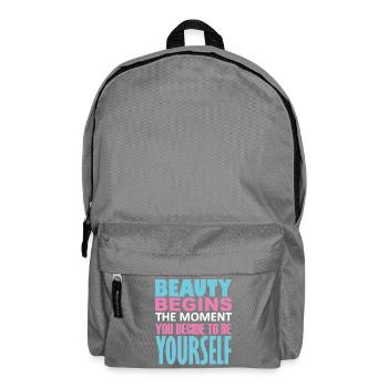 Zitat für Transgender - Rucksack - Mittelgrau - Vorne