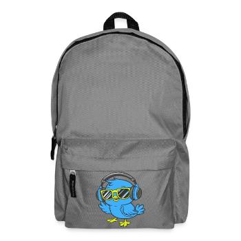 Cute bird with sunglasses and headphones - Backpack - elephant grey - Front