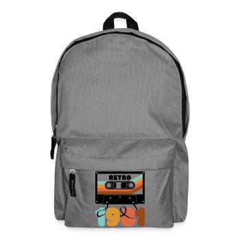 Retro Rainbow 80er Jahre Kassette Text - Rucksack - Mittelgrau - Vorne