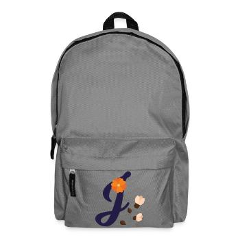Elegant letter 'J' with flowers - Backpack - elephant grey - Front