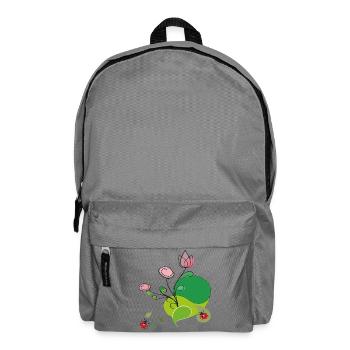 Blume mit Marienkäfer - Rucksack - Mittelgrau - Vorne