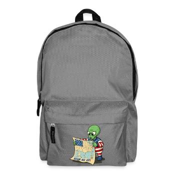 Cute Alien with USA Map - Backpack - elephant grey - Front