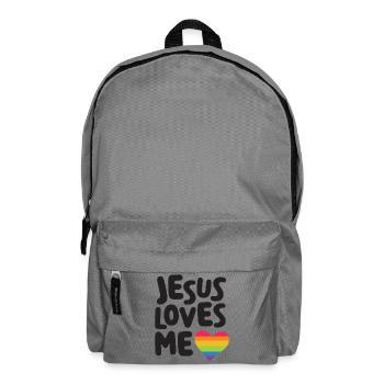 LGBT Pride Month - Jesus Loves Me - Backpack - elephant grey - Front